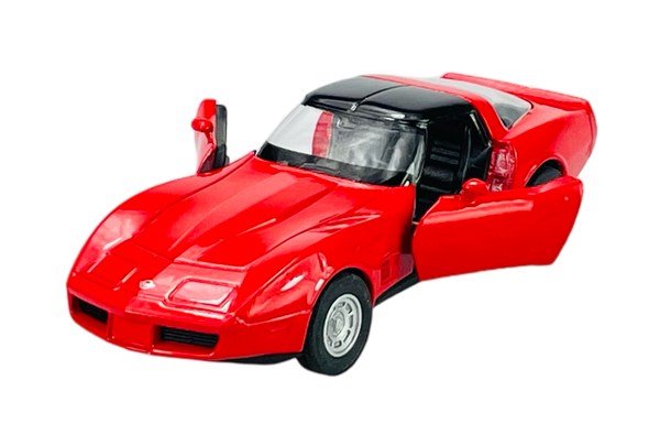 Welly 1982 Chevrolet Corvette Coupe Rot 1:34 Die Cast Metal Neu Im Kasten-image