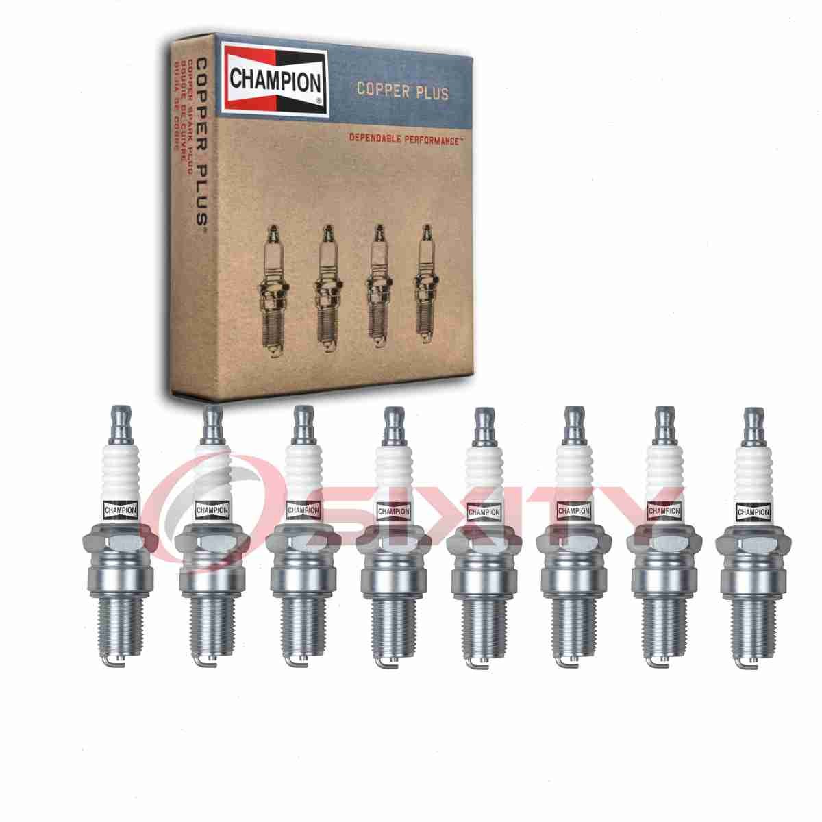 8 pc Champion Copper Plus Spark Plugs for 1966 Fargo D210 Pickup 5.2L V8 vn