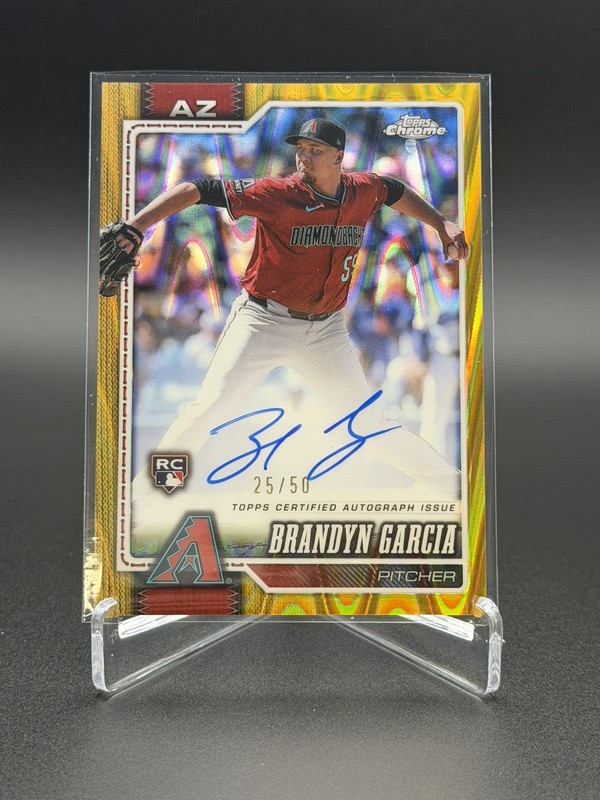 2026 Topps Chrome Brandyn Garcia RC Auto Gold Refractor /50 #RA-BG Diamondbacks
