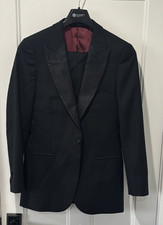 SuitSupply Lazio Black Tuxedo  Peak Lapel  VBC Wool  Slim Fit 40L 