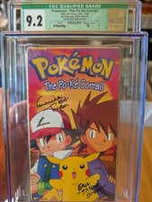 Sealed VHS 9.2 B+ Signed Auto Pokemon Pioneer Po-ke Corral! CGC Graded