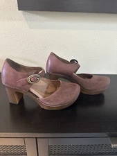 Dansko Dorothy Pump Mary Jane Mauve/Brown Shoe Comfort Size 38 Eu 8 US