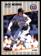 Jack Morris 1989 Fleer #139 Detroit Tigers MLB READ FREE SHIPPING AutographDen