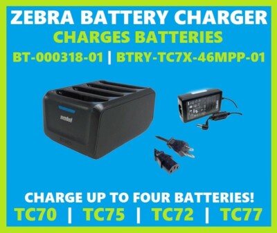  Zebra SAC-TC7X-4BTYC1-01 4-Bay Battery Charger TC70 TC75 TC72 TC77 Scanners!  