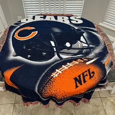 Chicago Bears Knitted Fringe Throw Blanket By The Northwest Company