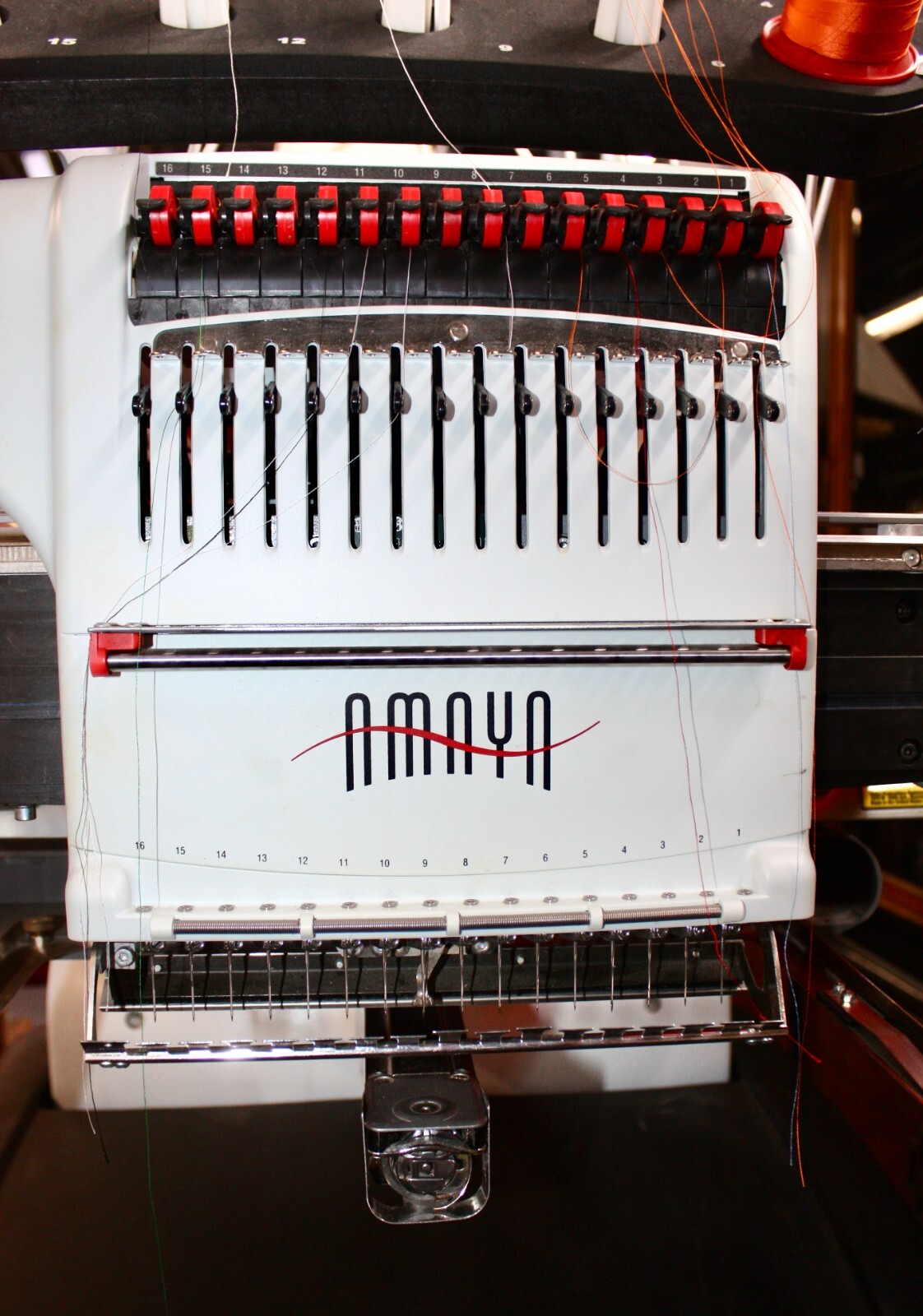 MELCO AMAYA XT “The Big Red” 16Needle Embroidery Machine & Cart