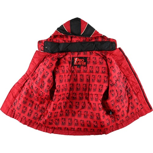 90'S PRO PLAYER NBA Chicago Bulls back logo padded hoodie puffer jacket men'... - Picture 3 of 19
