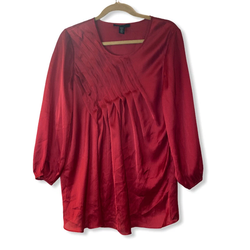 Blusa roja manga larga Kenneth Cole REACTION para mujer -N- Foto 2 de 4