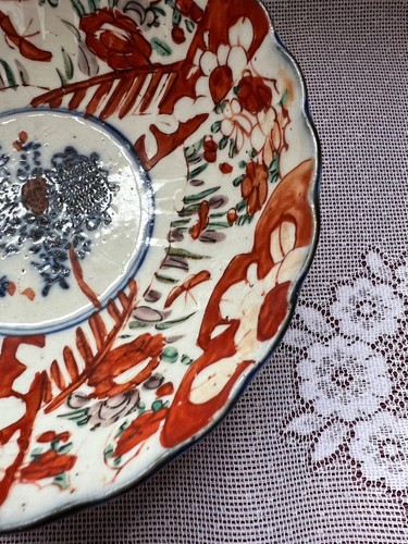 JAPANESE IMARI FLORAL PORCELAIN SCALLOPED BOWL SMALL 7.25" VERY GOOD CONDITION - Picture 7 of 14