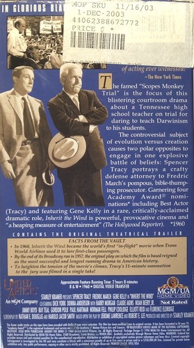 Inherit The Wind, 1960 (VHS, 1991, Vintage Classics) - Bild 2 von 2