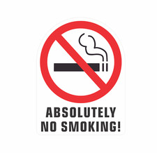 ABSOLUTELY NO SMOKING stickers white outdoor durable decals