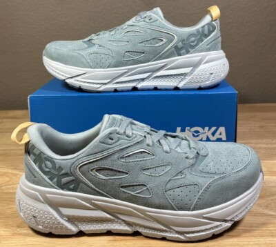 Hoka Clifton L Suede Blue Mens Size 8.5 Running Shoes 1122571 CBIF Workout