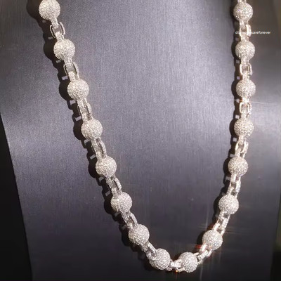 GRA Certificate VVS1 Moissanite Hip Hop Iced Out Chain Silver Cuban Link Chain
