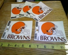 Vintage lot 5 Cleveland Browns window cling sheets NFL 1994
