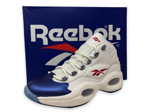 Reebok Question Mid 'Blue Toe' 2022 White/Blue Retro Basketball Size 13 GX0227
