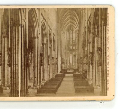 Cologne Cathedral Interior Germany JH Schoenscheidt Stereoview