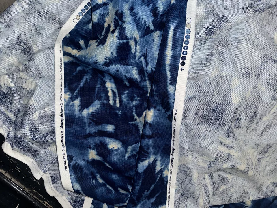 Tommy Bahama Tamarindo Waverly Palm Trees Blue 8 Yards Original Design  Fabric - Image 2 of 4