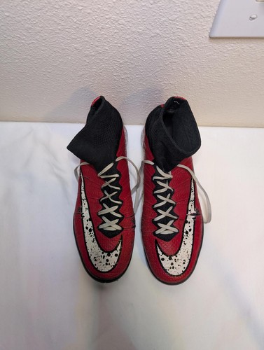 Great Condition Nike Mercurial X Irvin Indoor Soccer Cleats Men's 8.5 Red/Black - Picture 8 of 8