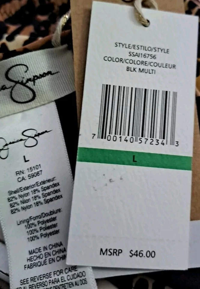 Bikini JESSICA SIMPSON Pantalones de Natación Hipster Estampado Animal Talla Grande $46 Nuevo con Etiquetas Foto 3 de 4