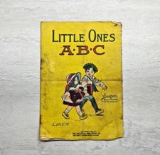 1913 Antique Linen Fabric Children's Book ABCs Saalfield Publishing Co.