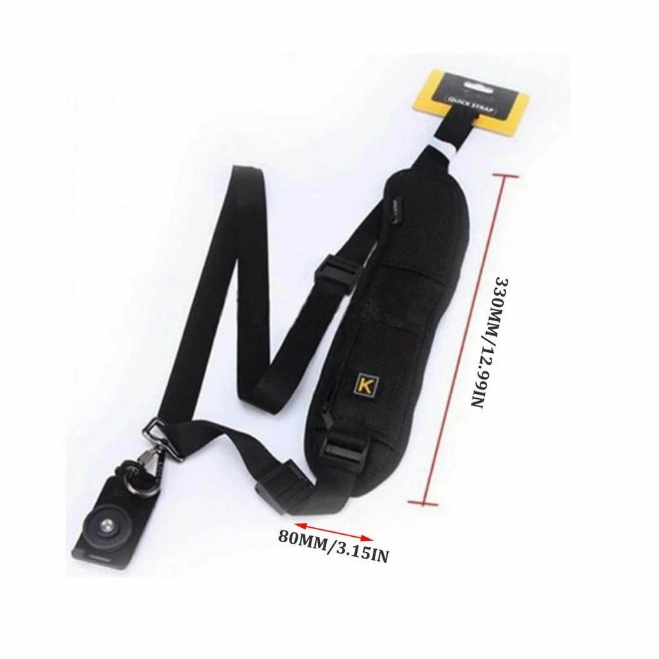 Correa de cinturón negra de un solo hombro para cámara réflex digital DSLR rápida Foto 2 de 4