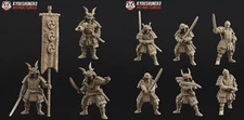 Kyoushuneko Miniatures Samurai Swordsmen X20 28mm/32mm Scale -NO BASES-