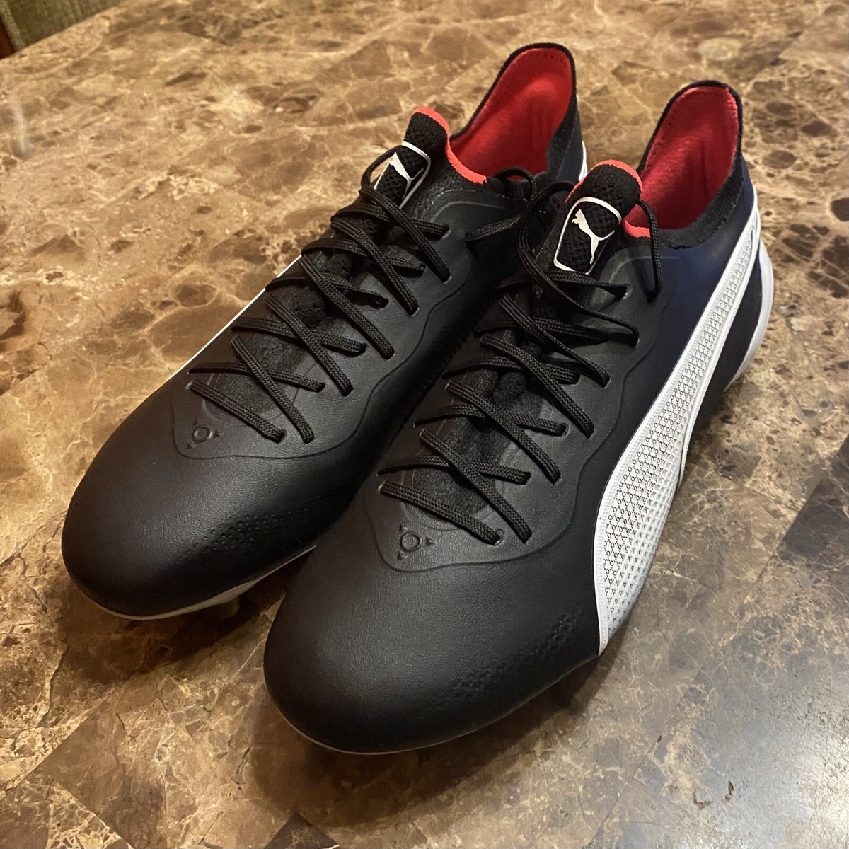 Puma King Ultimate FG/AG Black White Soccer Cleats 107563-01 Men's