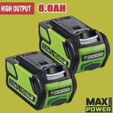 2x 40V 8.0Ah For Greenworks G-MAX 40Volt Lithium Battery 29472 29462 29252 20202