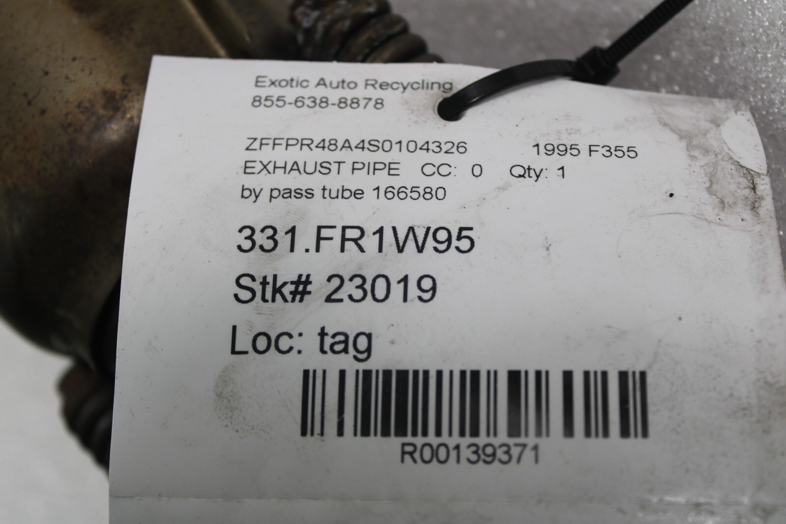 Ferrari F355, By-Pass Tube, Used, P/N 166580