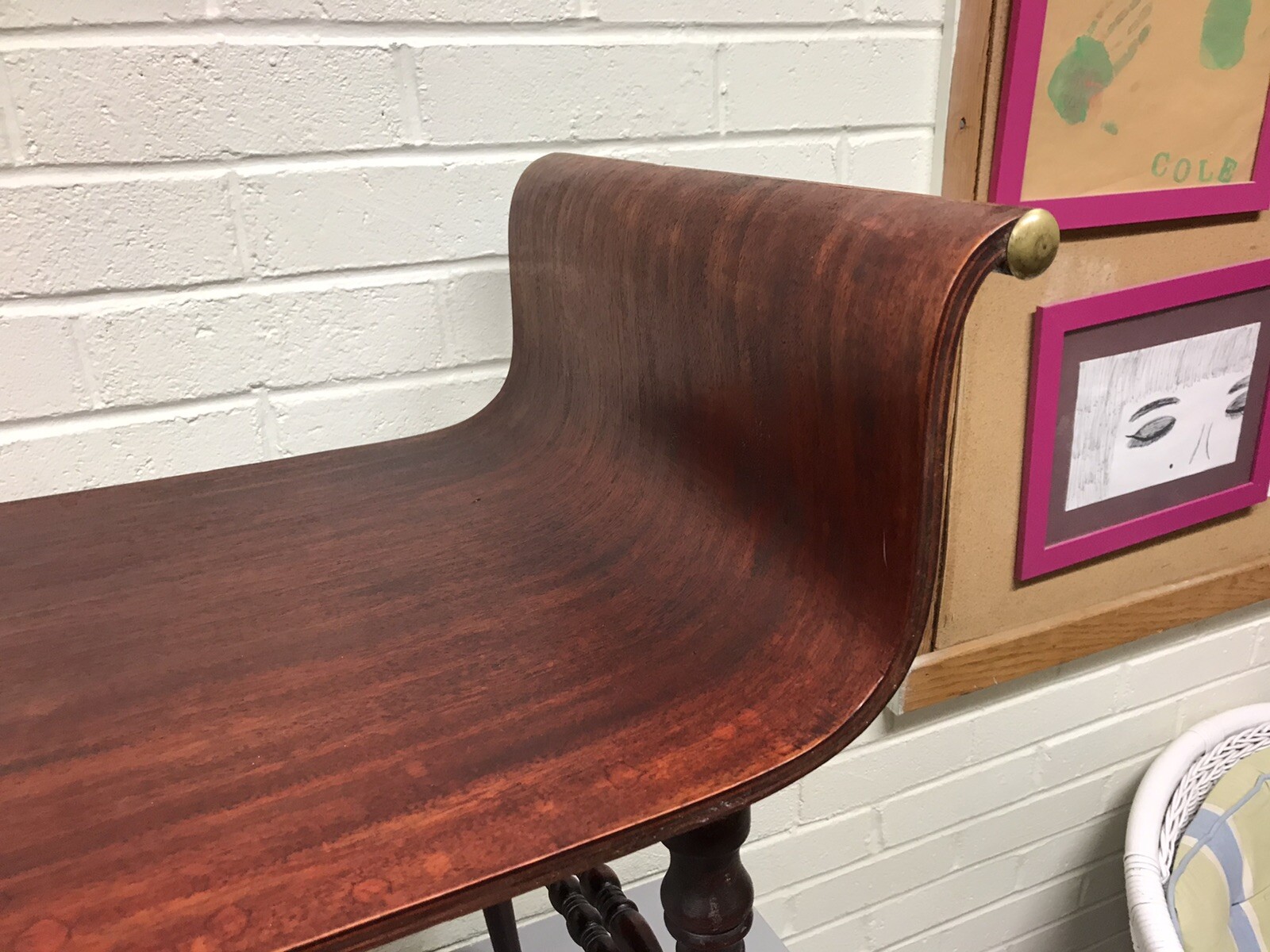 ANTIQUE VTG CROCKER CHAIR CO SHEBOYGAN WI CURVED SADDLE STYLE WOOD