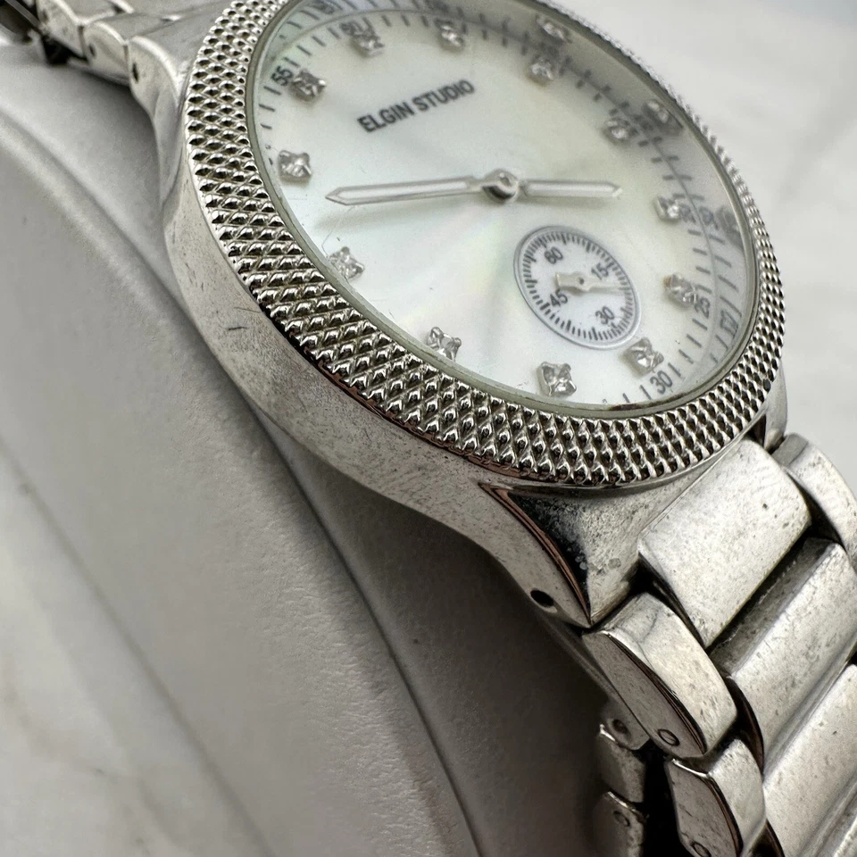 Elgin Studio Women’s Mother of Pearl Dial 39mm Watch, Sz 6” New Battery - Image 4 of 4
