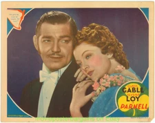 PARNELL LOBBY CARD -TRIMMED- CLARK GABLE MYRNA LOY 1937