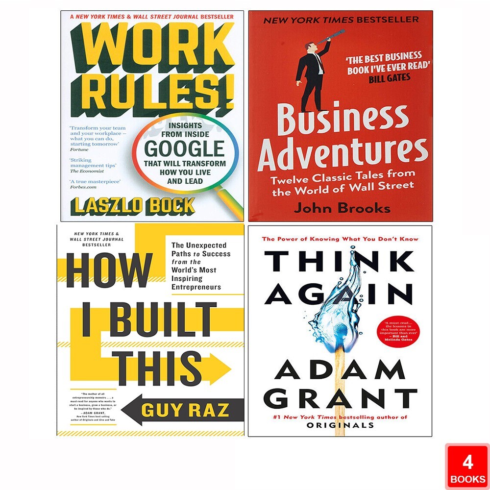Guy Raz &, John Brooks Laszlo Bock Unisex No Filter, How I Built This[Hardcover], Work Rules, Business Adventures 4 Books Collection Set - Image 4