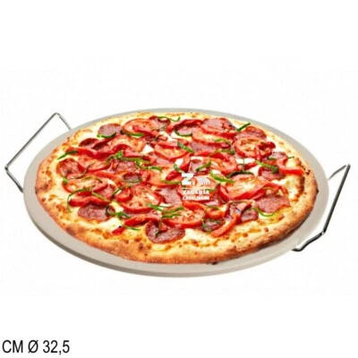 KAUFGUT PIETRA REFRATTARIA CUOCI PIZZA IN CERAMICA DIAMETRO 32,5 CM CON SUPPORTO