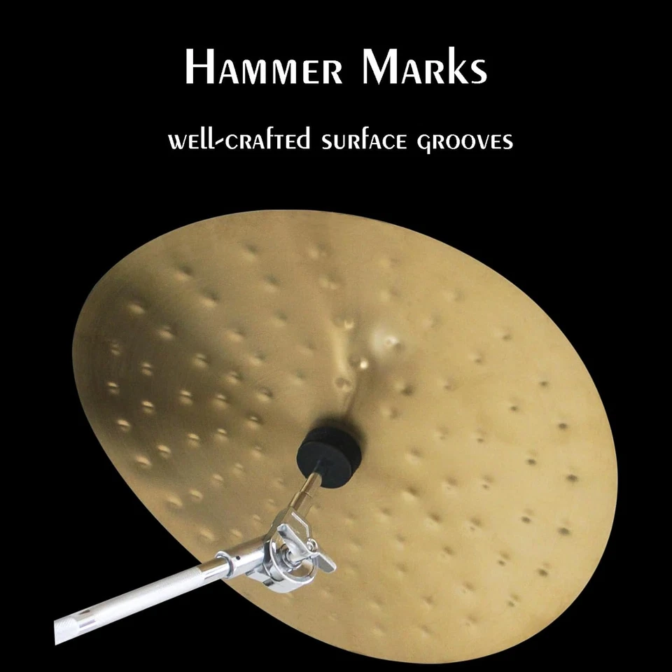 Clap Stack Cymbal, 3-Piece Cymbal Stack with Hammer Marks (11", 13", 15"), Smack - image 4 of 4