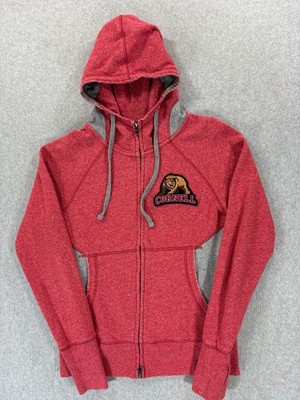 Cornell Big Red Stitched Logo Campus Full Zip Hoodie Jacket (Women's Medium) Red