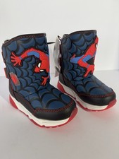 SPIDER MAN MARVEL LIGHT UP LITTLE BOYS SNOW BOOTS, SZ 9, NEW W/TAGS, RETAIL 49