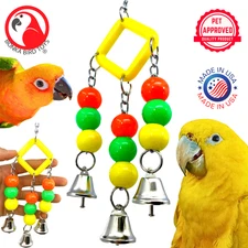 Bonka Bird Toys 1909 Geo Jingler Durable Abacus Ball Bell Parrot Cage Toy Conure