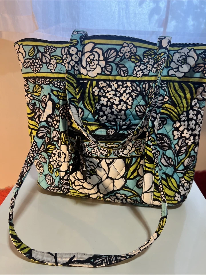 Vera Bradley Grande Algodón Acolchado Bolso de Hombro de Viaje Cartera Isla Flores Foto 3 de 4