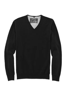 Marvelis Herren Pullover Casual Fit V-Ausschnitt Einfarbig Schwarz - Bild 1 von 3