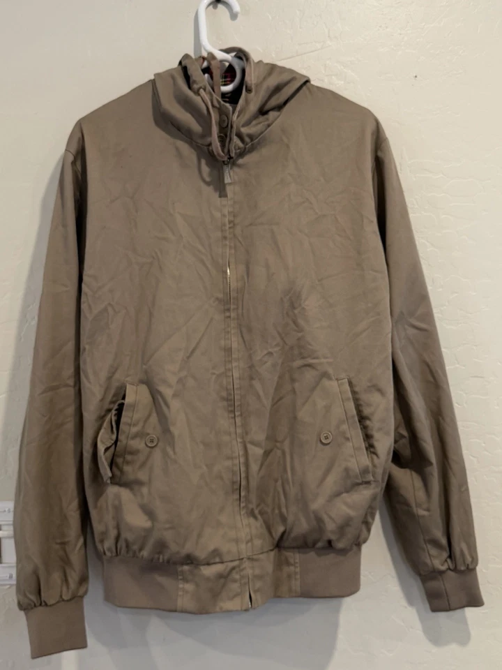 Chaqueta Harrington Hombre Beige, Rojo Forro a Cuadros Talla XL Foto 2 de 4