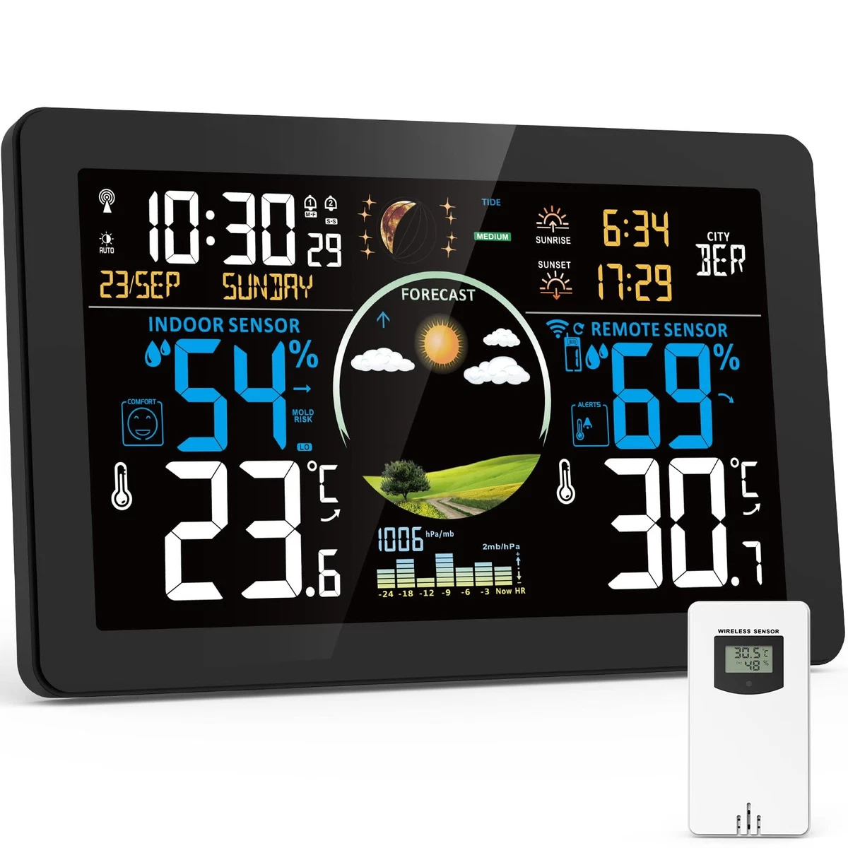 BACKTURE Termometro Igrometro Digitale Stazione Meteorologica con Wireless Senso