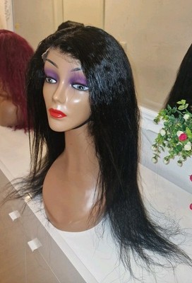 Brazilian 360 Kinky Straight Wig With Adjustable Straps. 250 Density