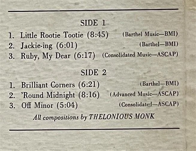 Thelonious Monk Greatest Hits LP Riverside Jazz (1962) vg++ - Image 3 of 4