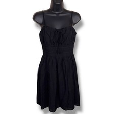 New Medium Forever 21 Black Sleeveless Peasant Dress Lace Trim Goth Short Length