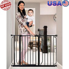 Extra Wide Baby Gate 29-49 In Adjustable Safety Gate Kids Pets Walk Through New