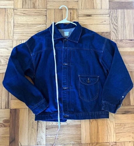 Post O'Alls Men's Blue Denim Jean Jacket Size L Pockets Made in Japan - product listing photo