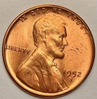 1952-S  Uncirculated BU Red RD - Lincoln Wheat Cent  ~ B343