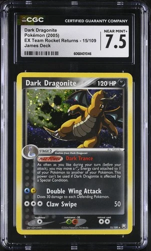 CGC 7.5 Dark Dragonite 2005 EX Team Rocket Returns 15/109 Holo Pokemon Card
