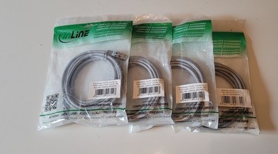 4x inLine LAN-Kabel Patch-Kabel 3m lang, grau, Cat.5e, F/UTP, NEU und OVP